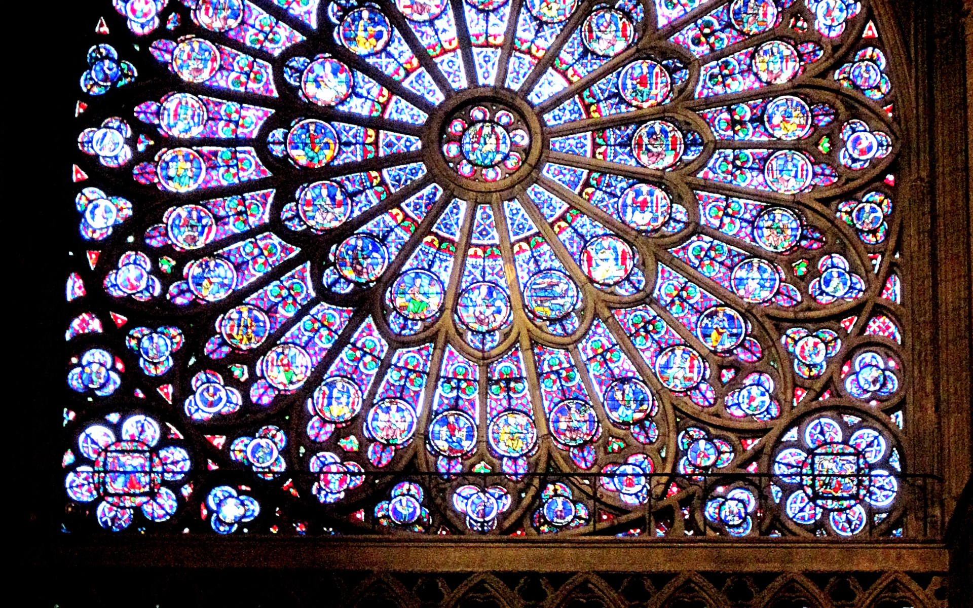 A rose window of Notre-Dame de Paris